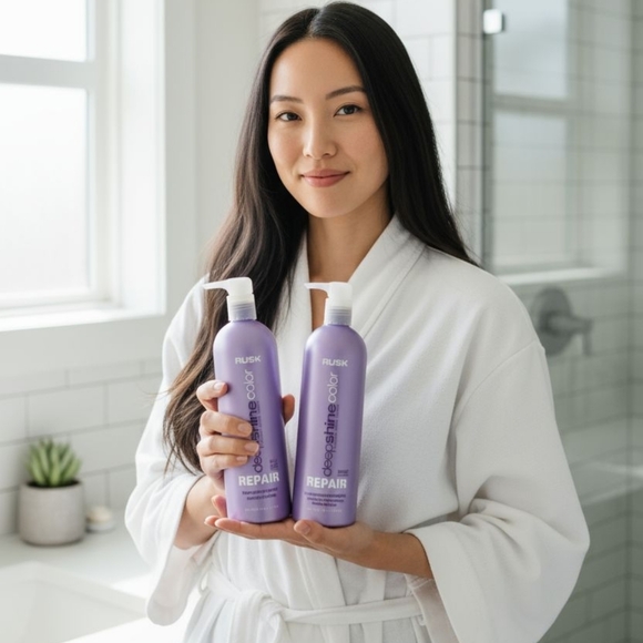 Rusk Deepshine Color Repair Duo 💜 Shampoo + Conditioner 25oz Sulfate Free - Picture 1 of 4